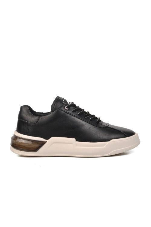 Black-White Genuine Leather Mens Sneaker 152-19197 M