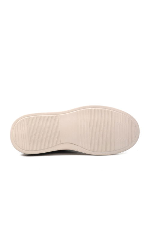 حذاء رياضي رجالي من الجلد الطبيعي باللون الأسود اللامع والأبيض 152-19197 M