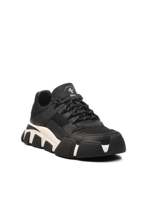 حذاء رياضي رجالي أسود-أبيض 152-19580 م