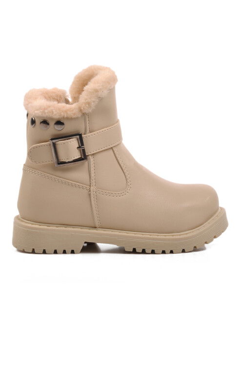 Beige Non-Slip Sole Furry Girls Boots 24064 P