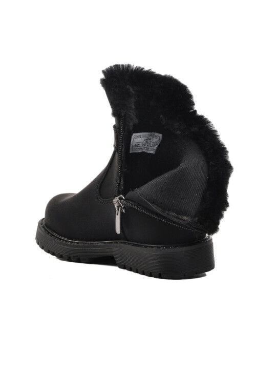 Black Non-Slip Sole Furry Girls Boots 24064 P