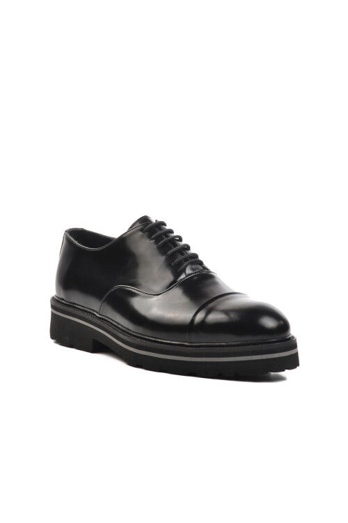 Black Open Genuine Leather Mens Classic Shoes Premium 2874 M