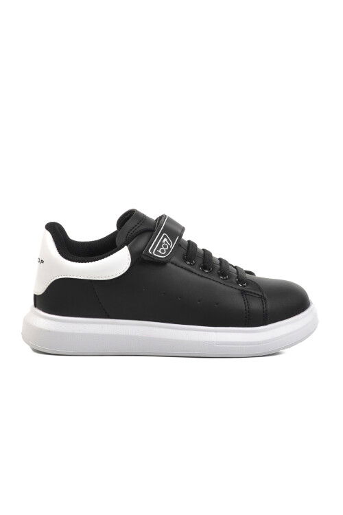 Black-White Unisex Kids Sports Shoes 150 F