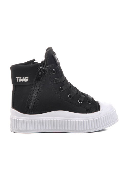 Black-White Unisex Fleece Lined Kids Boots Orion B