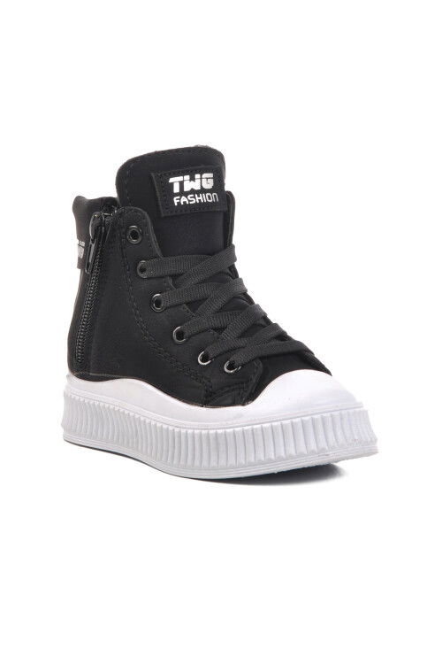 Black-White Unisex Fleece Lined Kids Boots Orion B