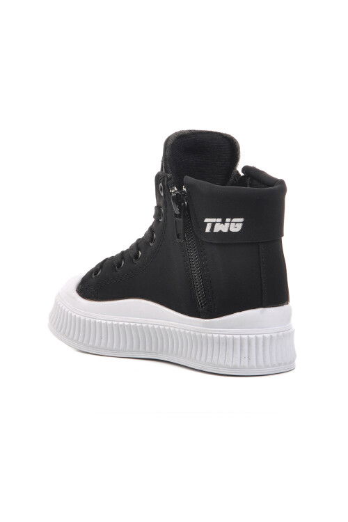 Black-White Unisex Fleece Lined Kids Boots Orion B