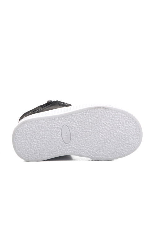 Black-White Unisex Fleece Lined Kids Boots Orion B