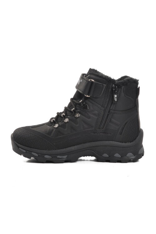 Black Unisex Velcro Furry Kids Boots 1831 F