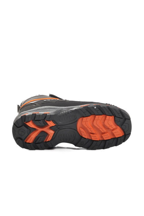 Siyah-Turuncu  Unisex Cırtlı Kürklü Çocuk Bot 1831 F