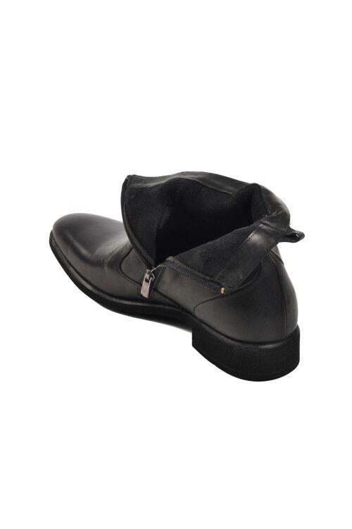 Black Genuine Leather Mens Boots 00705 M