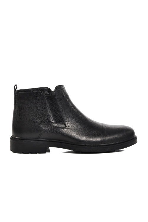 Black Genuine Leather Mens Boots 07086 M