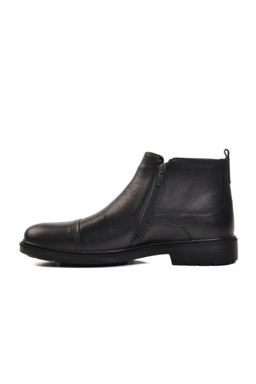 Black Genuine Leather Mens Boots 07086 M