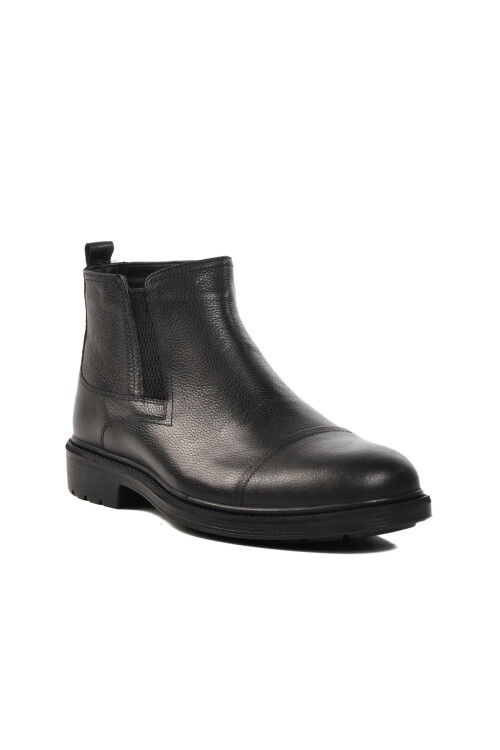 Black Genuine Leather Mens Boots 07086 M