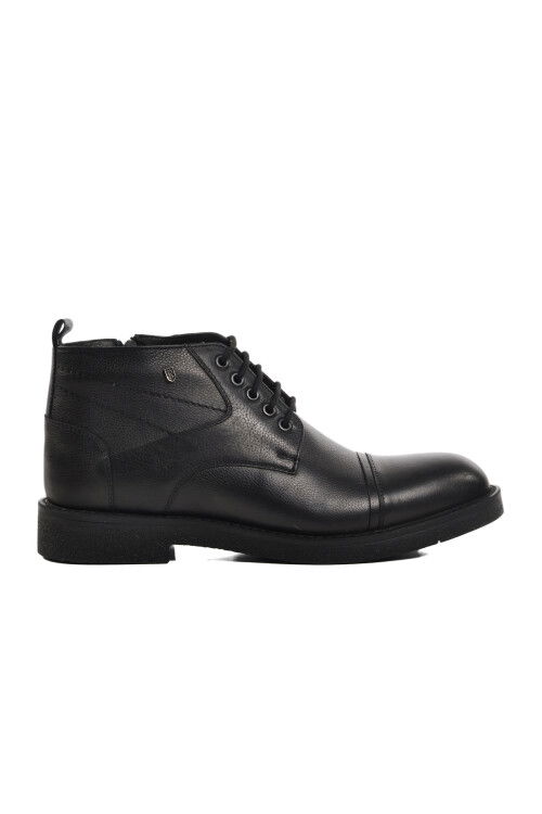Black Genuine Leather Mens Boots 07089 M