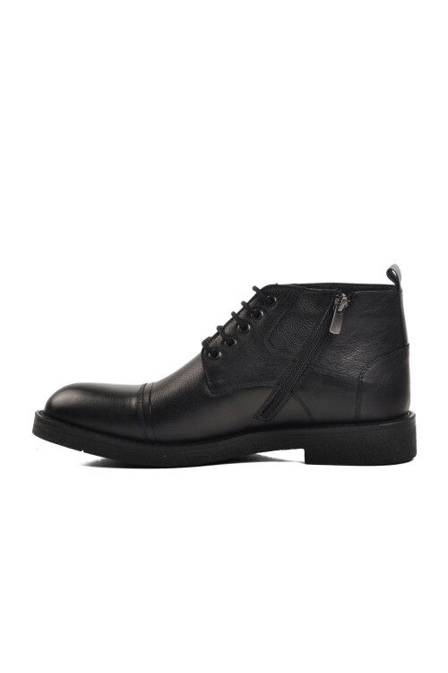 Black Genuine Leather Mens Boots 07089 M