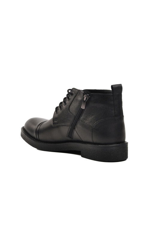 Black Genuine Leather Mens Boots 07089 M