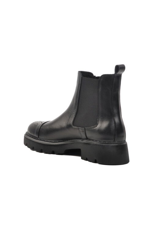 Black Genuine Leather Mens Chelsea Boots Premium 1158 M
