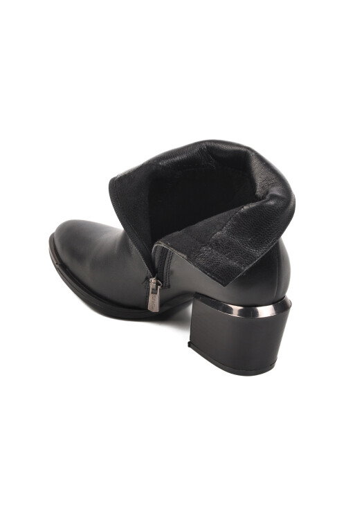 Black Genuine Leather Womens Boots 2128242K Z