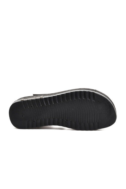 Black Womens Flat Sandals 07-109 RR Z