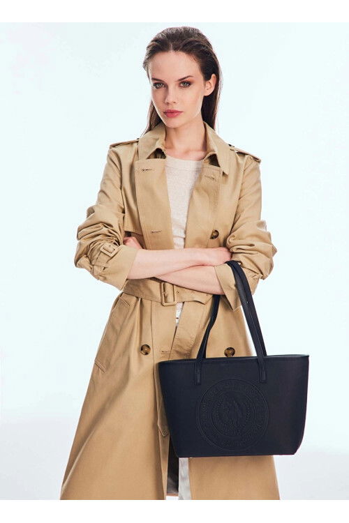 حقيبة كتف وحقيبة يد نسائية سوداء من يو إس بولو US24732