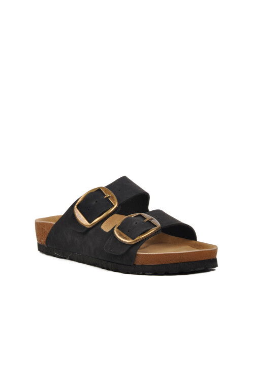 Black Cork Sole Womens Slippers PC-6958 Z