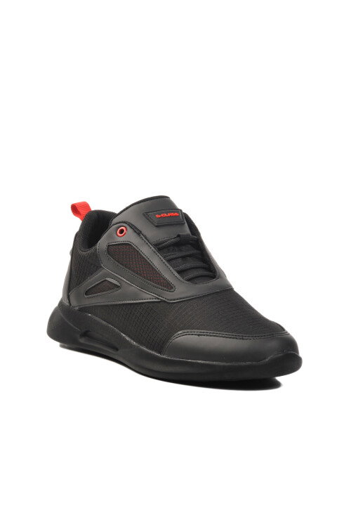 حذاء رياضي رجالي خفيف الوزن ومرن من شبكة باللونين الأسود والأحمر مقاس M