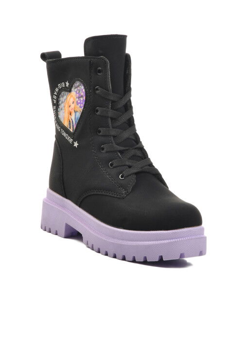 Siyah-Lila İçi Kürklü Kız Çocuk Bot Leonis F