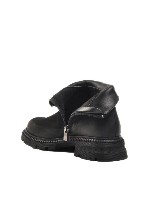 Black Nubuck Genuine Leather Womens Boots 24410050K Z