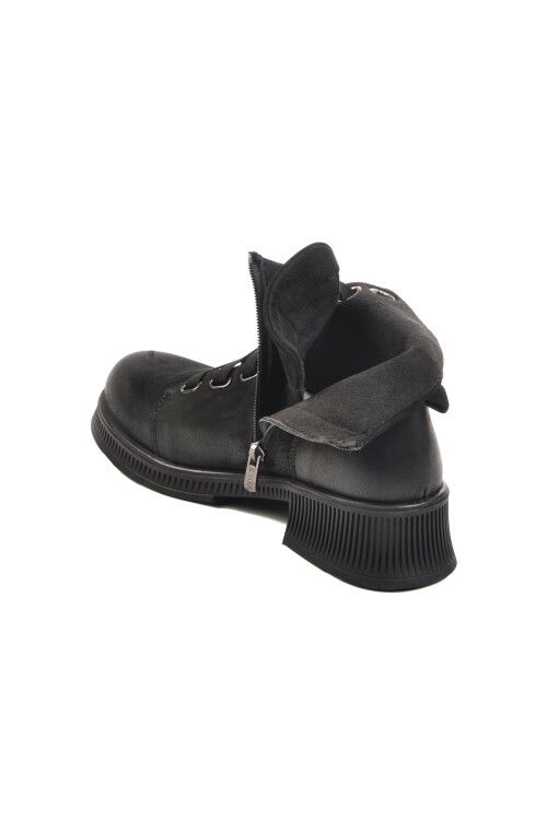 Black Nubuck Genuine Leather Womens Boots 2452701K Z