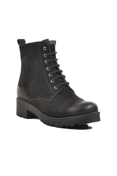 Black Nubuck Genuine Leather Womens Boots 670 Z