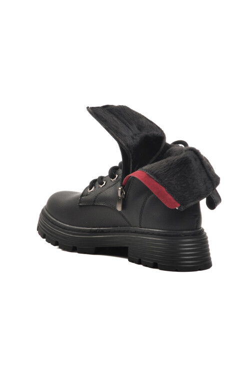 Black Fur-lined Womens Boots FO222 G