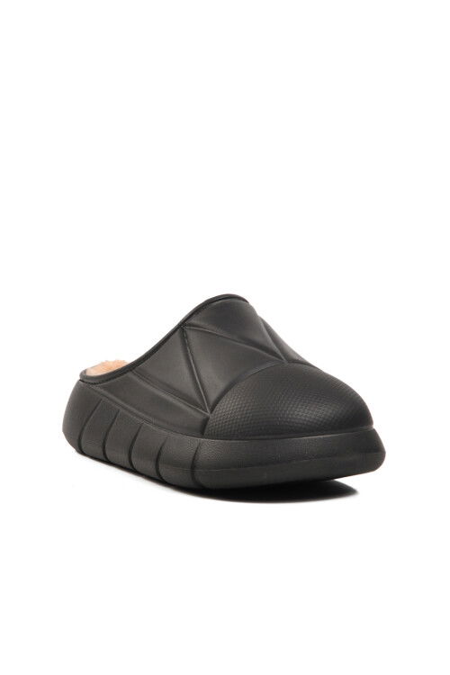 Black Fur-lined Womens Slippers 712 Z