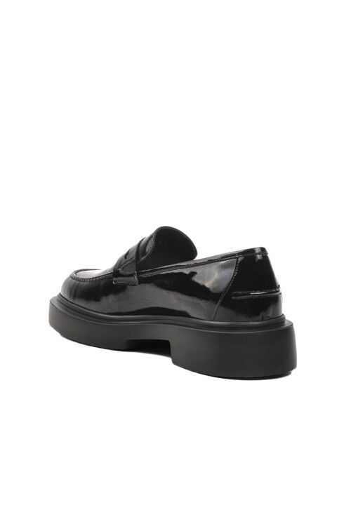 حذاء لوفر رجالي من الجلد الطبيعي باللون الأسود اللامع، بريميوم 1018 M