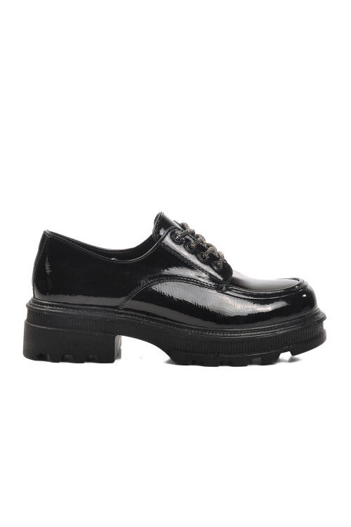 Black Patent Leather Womens Casual Shoes 7451 Z