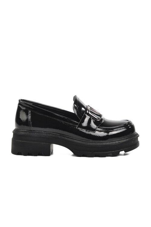 Black Patent Leather Womens Casual Shoes 7455 Z
