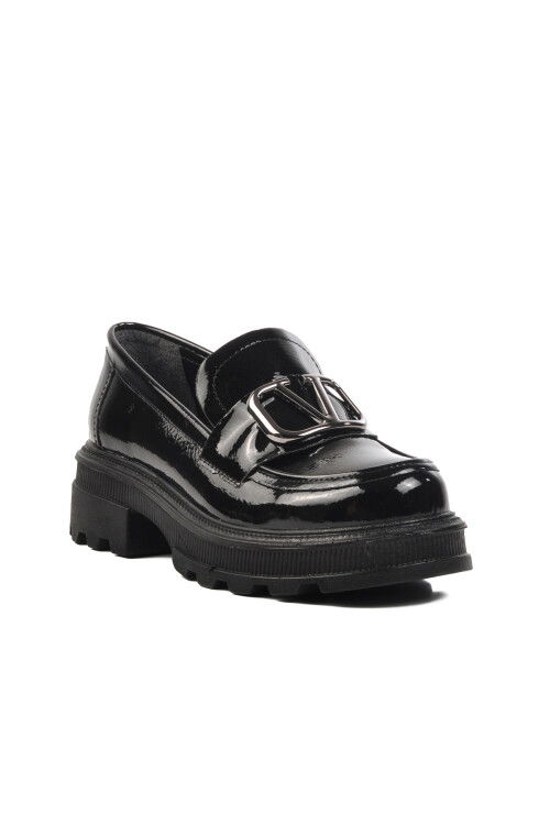 Black Patent Leather Womens Casual Shoes 7455 Z