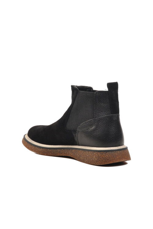 Black Suede Genuine Leather Mens Chelsea Boots 684016 M