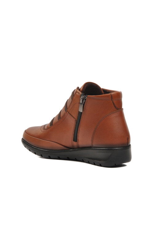 Tan Black Genuine Leather Womens Boots 7119 Z