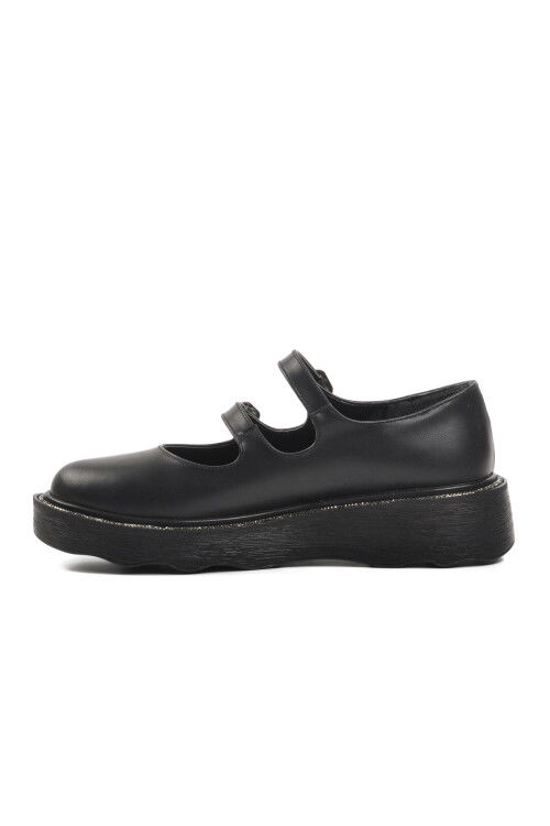 Black Polyurethane Womens Casual Shoes 702163 Z
