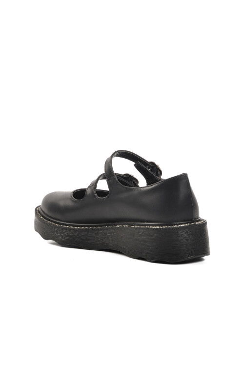 Black Polyurethane Womens Casual Shoes 702163 Z