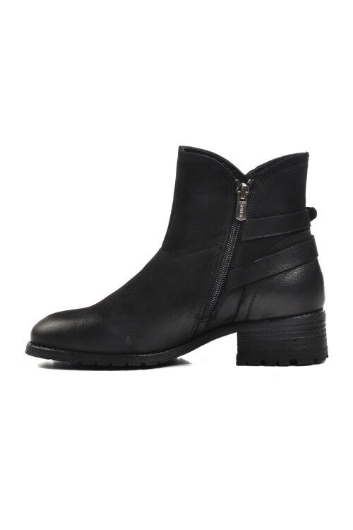 Black Nubuck Genuine Leather Womens Boots 2253407K Z