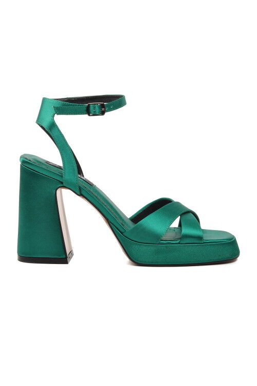 Green Satin Womens Evening Shoes 23101322Y Z