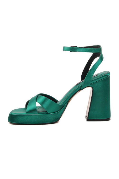 Green Satin Womens Evening Shoes 23101322Y Z