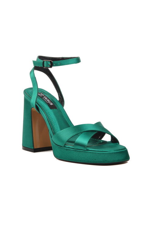 Green Satin Womens Evening Shoes 23101322Y Z