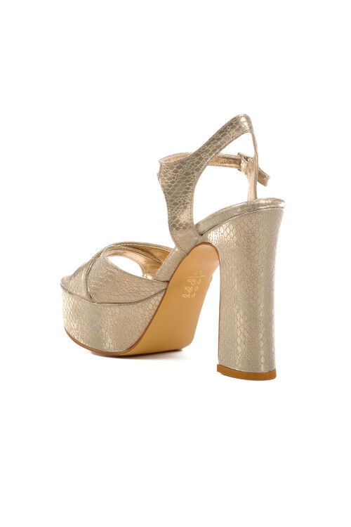 Gold Platform Heel Womens Evening Shoes 655417 Z