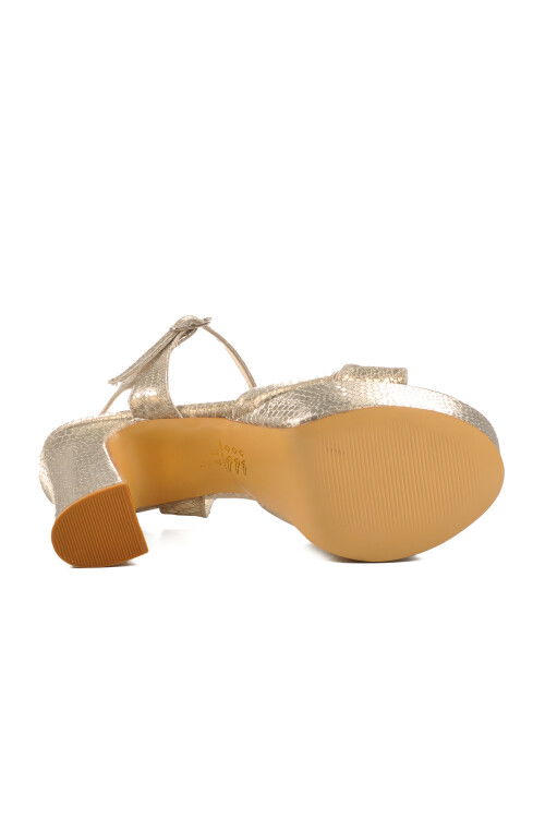 Gold Platform Heel Womens Evening Shoes 655417 Z