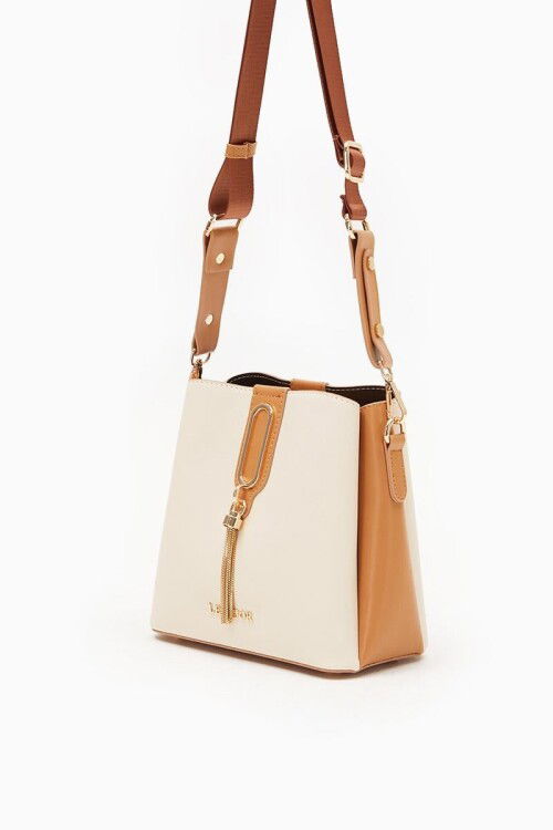 Beige-Camel Womens Handbag and Shoulder Bag 930126