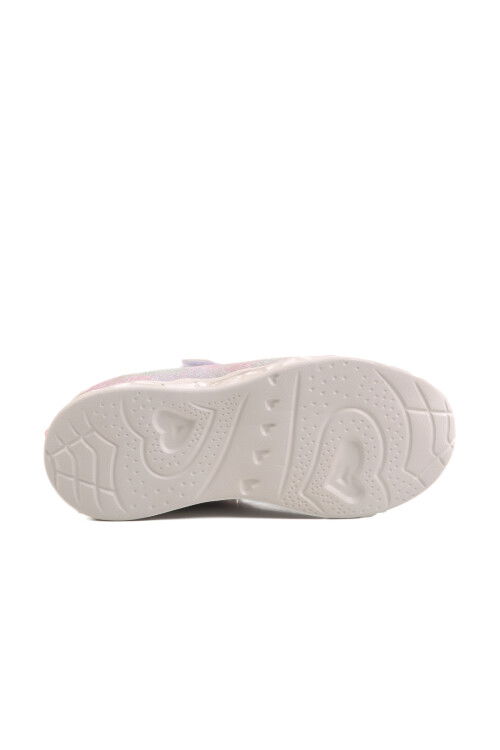 Beige Velcro Lighted Girls Sneakers Yuki F