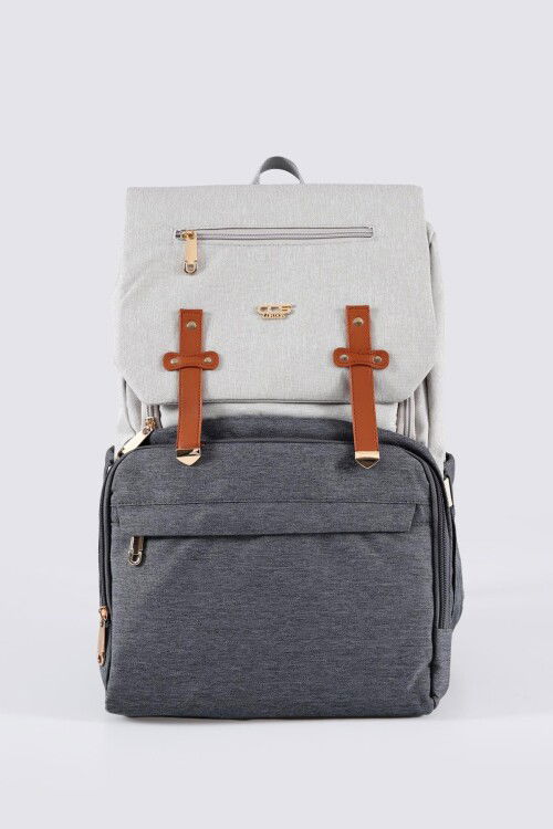 حقيبة الأم والطفل باللون البيج والرمادي 51768