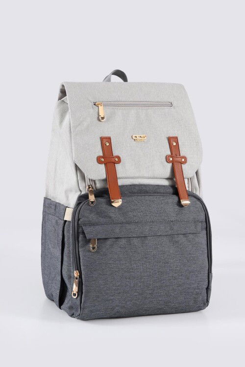 حقيبة الأم والطفل باللون البيج والرمادي 51768